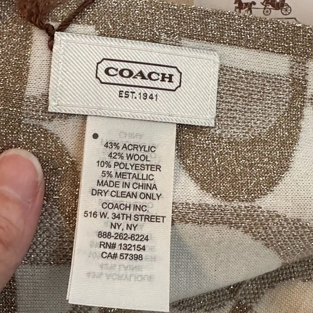 NWT Original Coach Signature CC Women's Reversible Scarf